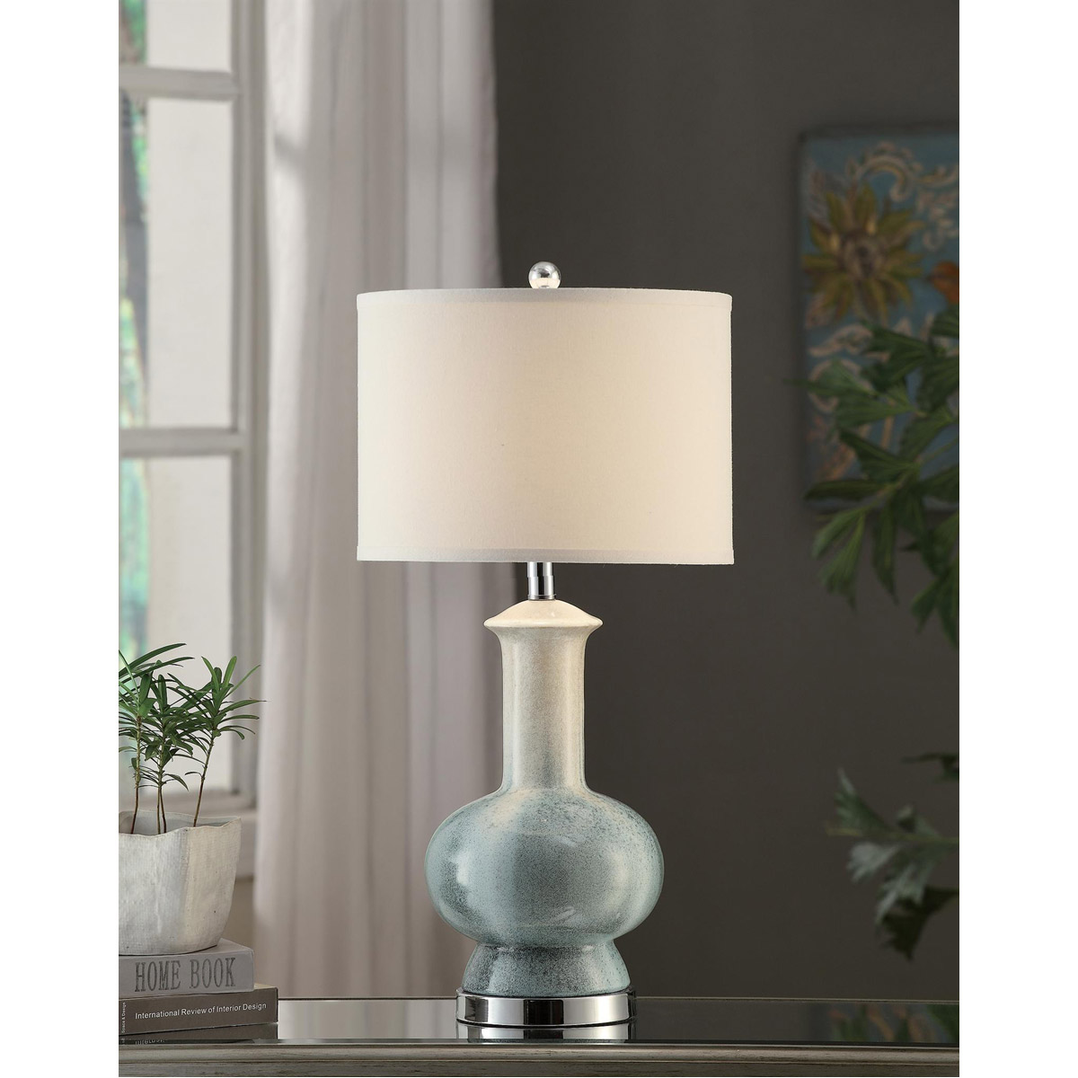 Crestview Collection CVAP1615 Sea Breeze 28 inch 40 watt Glazed Blue Table Lamp Portable Light