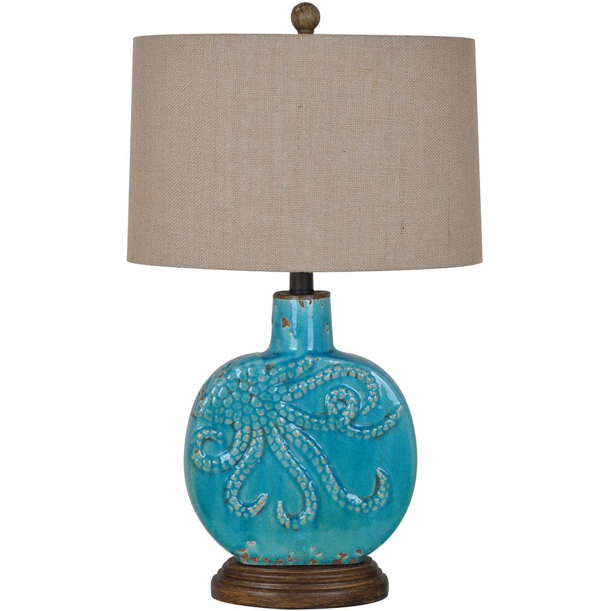 Crestview Collection CVAP1725 Deep Ocean 25 inch 100 watt Antique Turquoise Table Lamp Portable Light