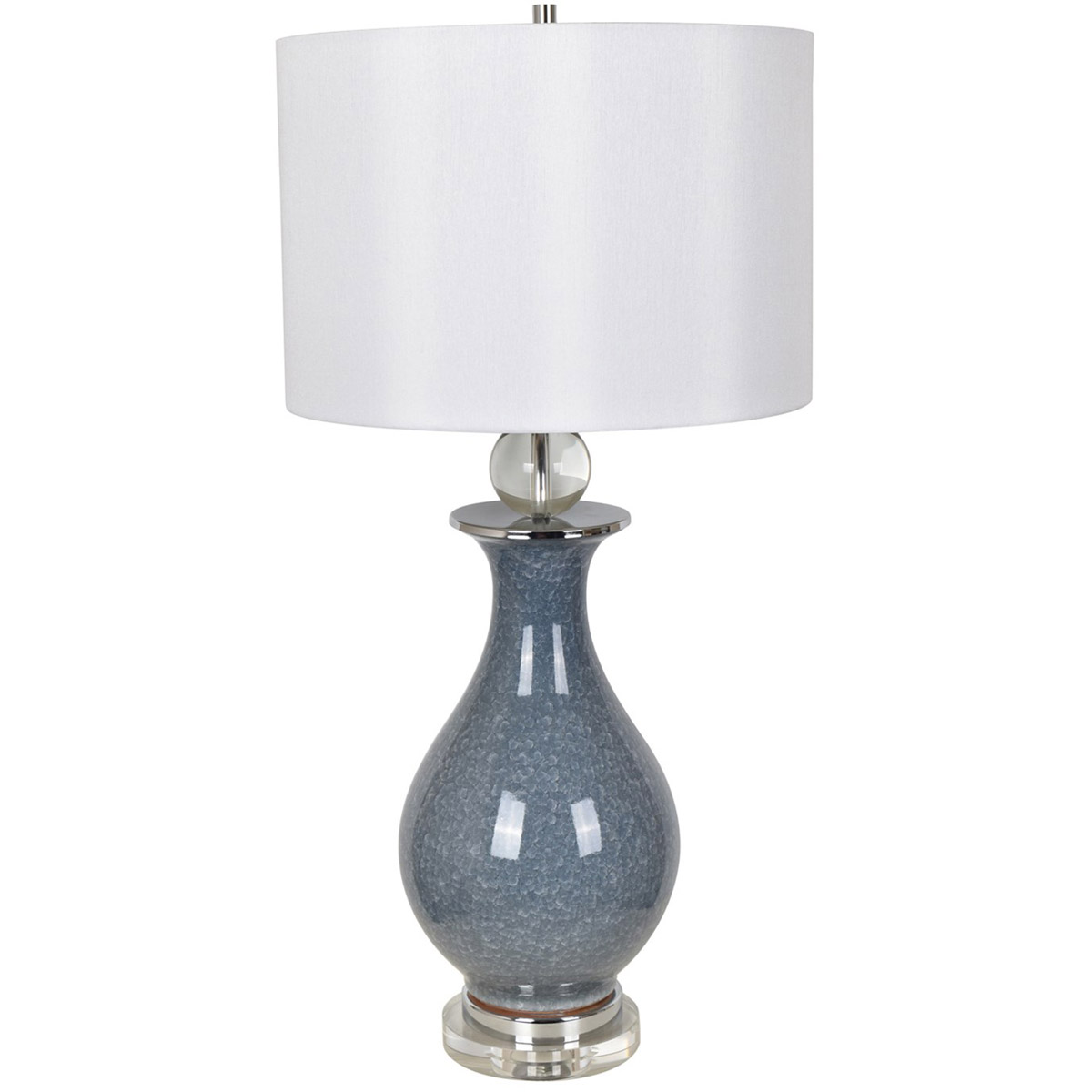 Crestview Collection CVAP2120 Francis Table Lamp Blue Crackle and
