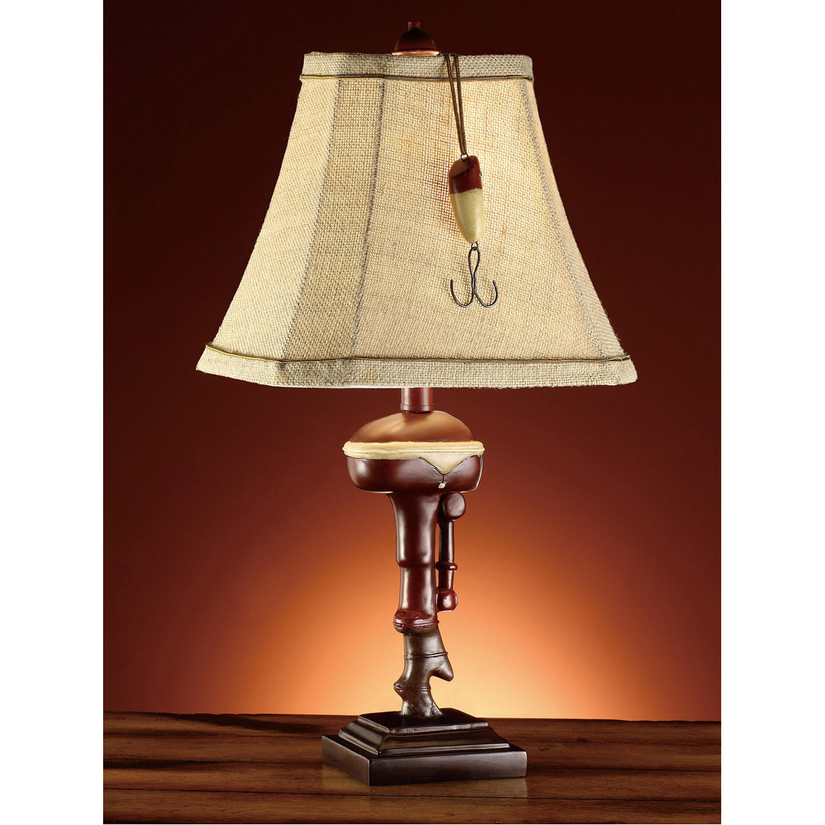 Crestview Collection CVATP158 Outboard 20 inch 40.00 watt Red and Antique White Accent Lamp Portable Light