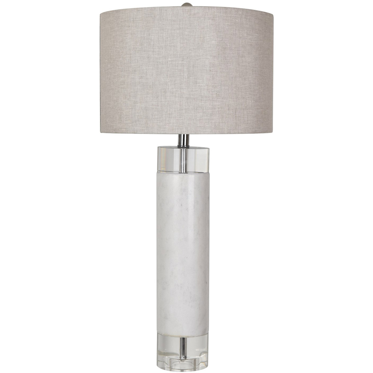 Crestview Collection CVAVP718 Sheffield 32 inch 150 watt White and Crystal Table Lamp Portable Light