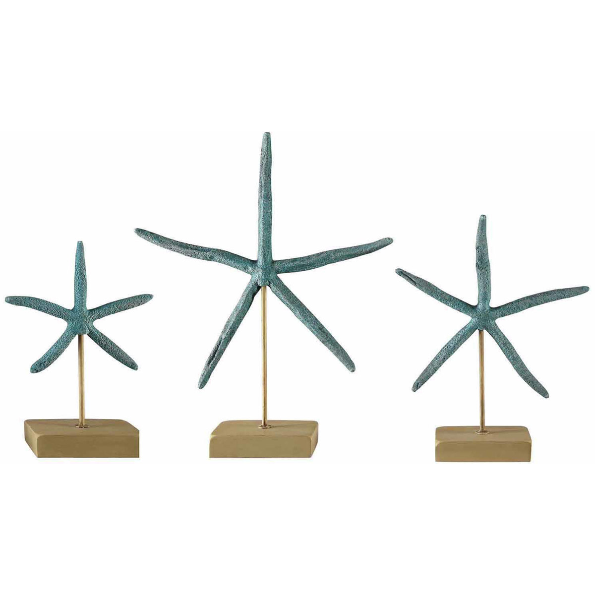 Crestview Collection CVDEP568 Starfish Sculptures, Set of 3