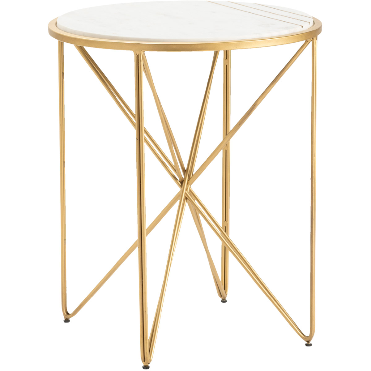 Crestview Collection CVFNR836 Darby 24 X 20 inch White and Gold Side Table