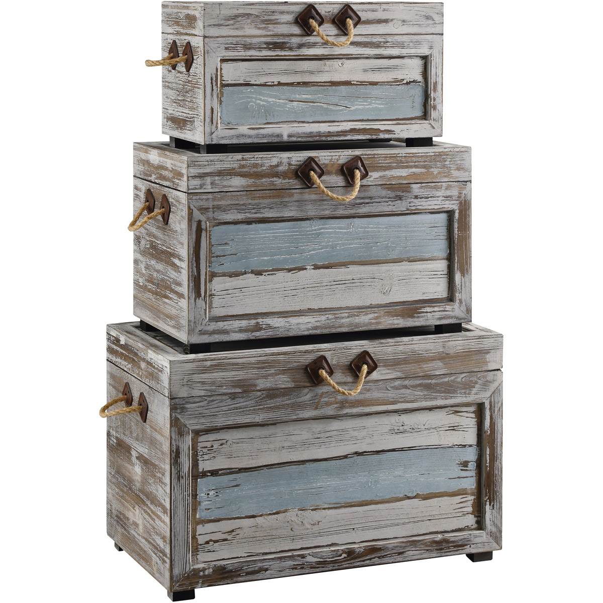 Crestview Collection CVFZR1245 Nantucket Trunks, Set of 3