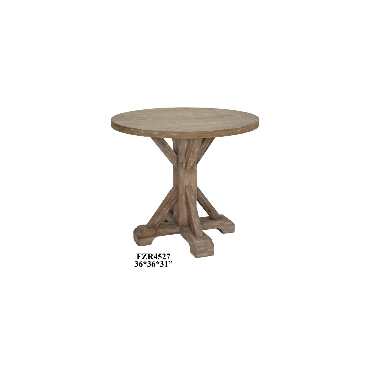 Crestview Collection CVFZR4527 Sonoma 36 X 36 inch Rustic Wood Accent Table