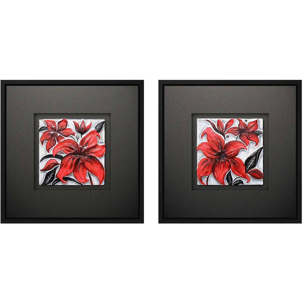 Crestview Collection CVTOP2030 Red Hot Wall Art, Set of 2