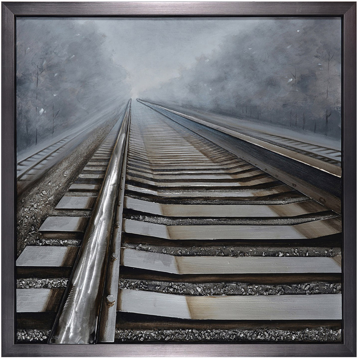 CVTOP2172 47 x 47 in. Shining Way Framed Hand Painted Canvas with 3D Metal Accents Wall Art