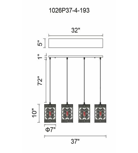 Cwi Lighting 1026p37 4 193 Belinda 4 Light 37 Inch Chrome Island