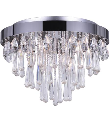 Palazzo 5 Light Round Polished Chrome Flush Crystal Acrylic 