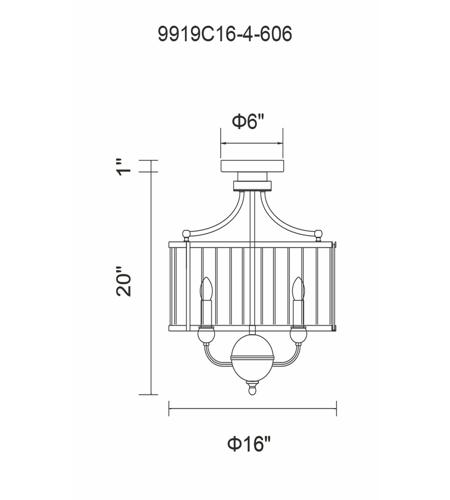 Cwi Lighting 9919c16 4 606 Renishaw 4 Light 16 Inch Satin Nickel