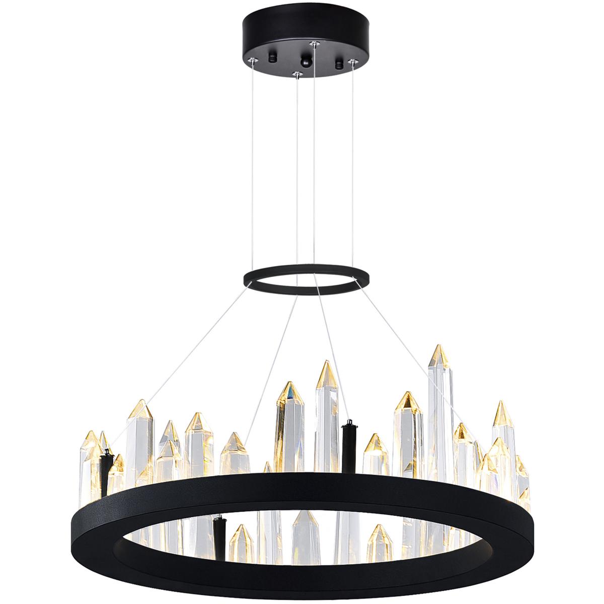CWI Lighting 1043P16-101 Juliette LED 16 inch Black Up Chandelier Ceiling Light