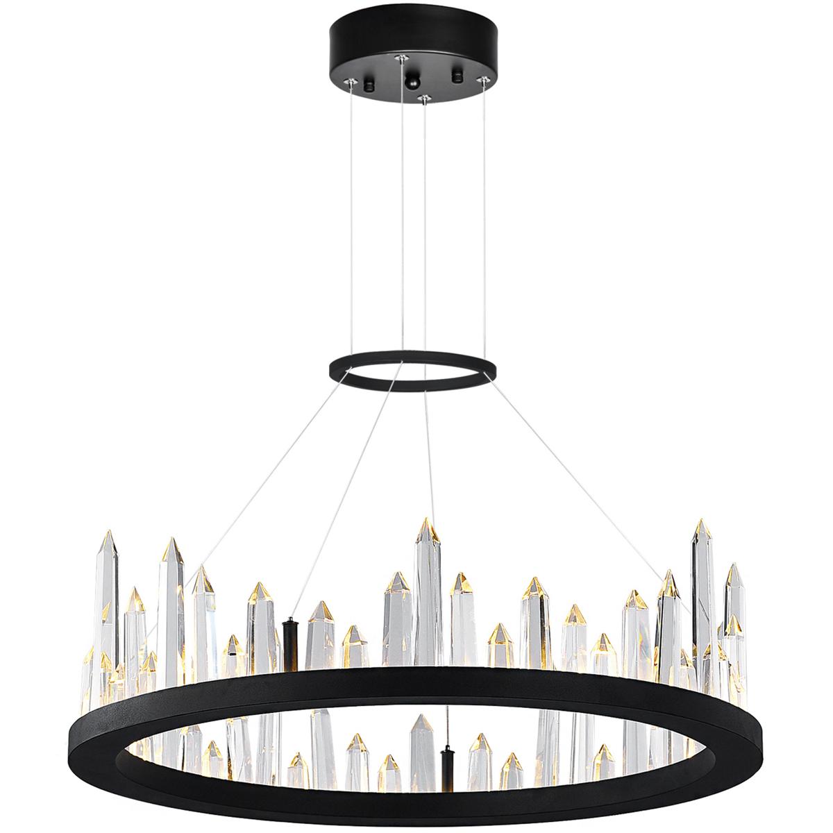 CWI Lighting 1043P24-101 Juliette LED 24 inch Black Up Chandelier Ceiling Light