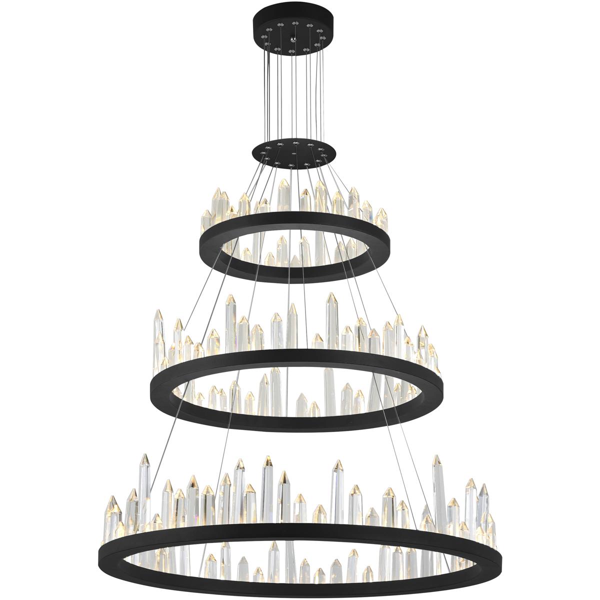 CWI Lighting 1043P42-3-101 Juliette LED 42 inch Black Up Chandelier Ceiling Light