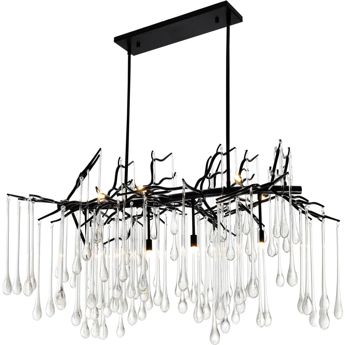 CWI Lighting 1094P47-10-101 Anita 10 Light 26 inch Black Down Chandelier Ceiling Light