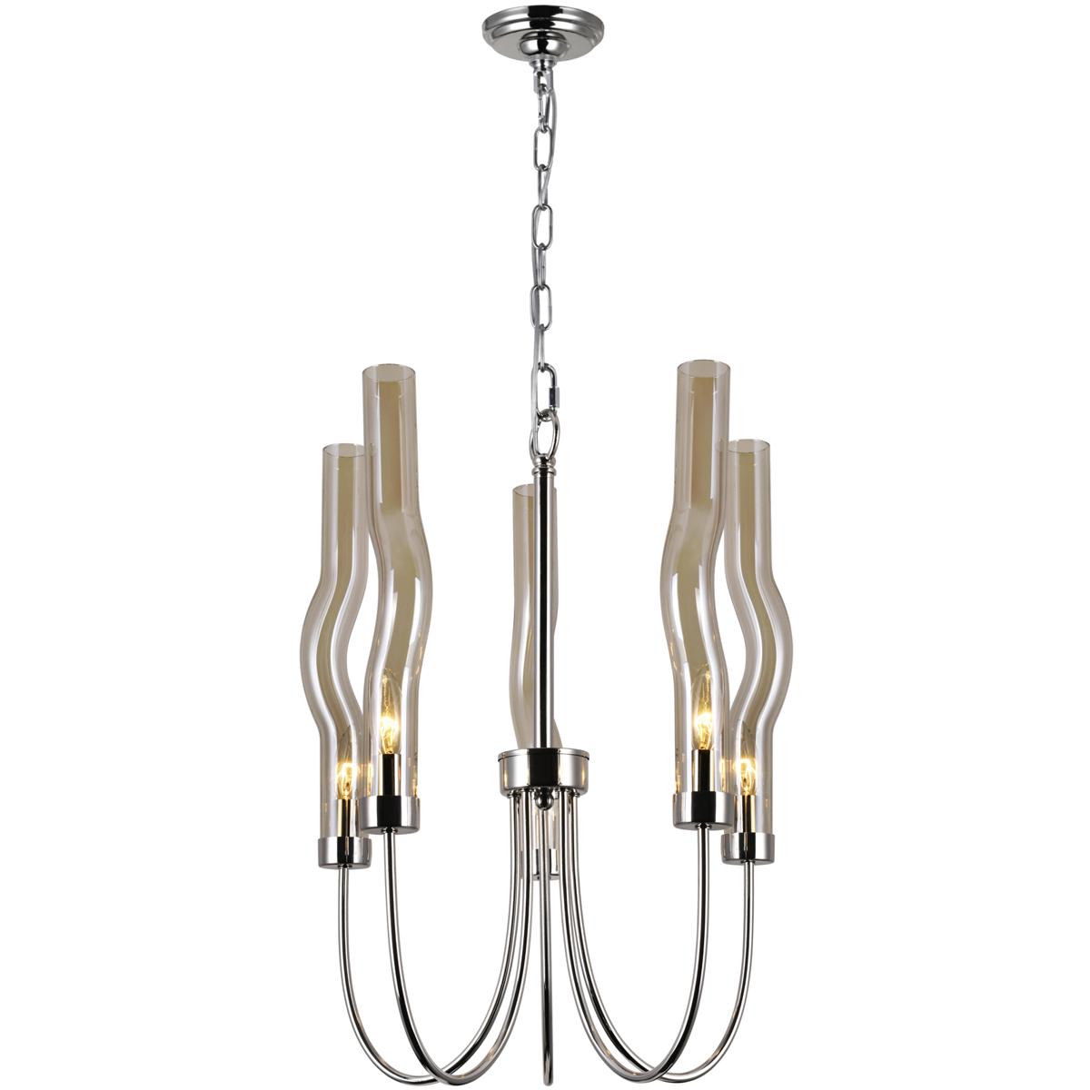 CWI Lighting 1203P16-5-613 Meduse 5 Light 16 inch Polished Nickel Up Chandelier Ceiling Light