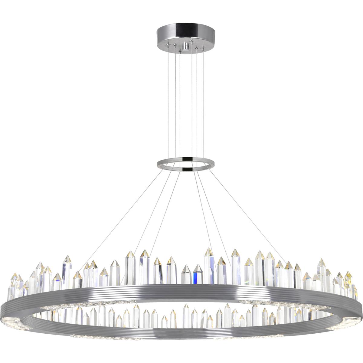 CWI Lighting 1218P40-613 Agassiz LED 40 inch Polished Nickel Up Chandelier Ceiling Light