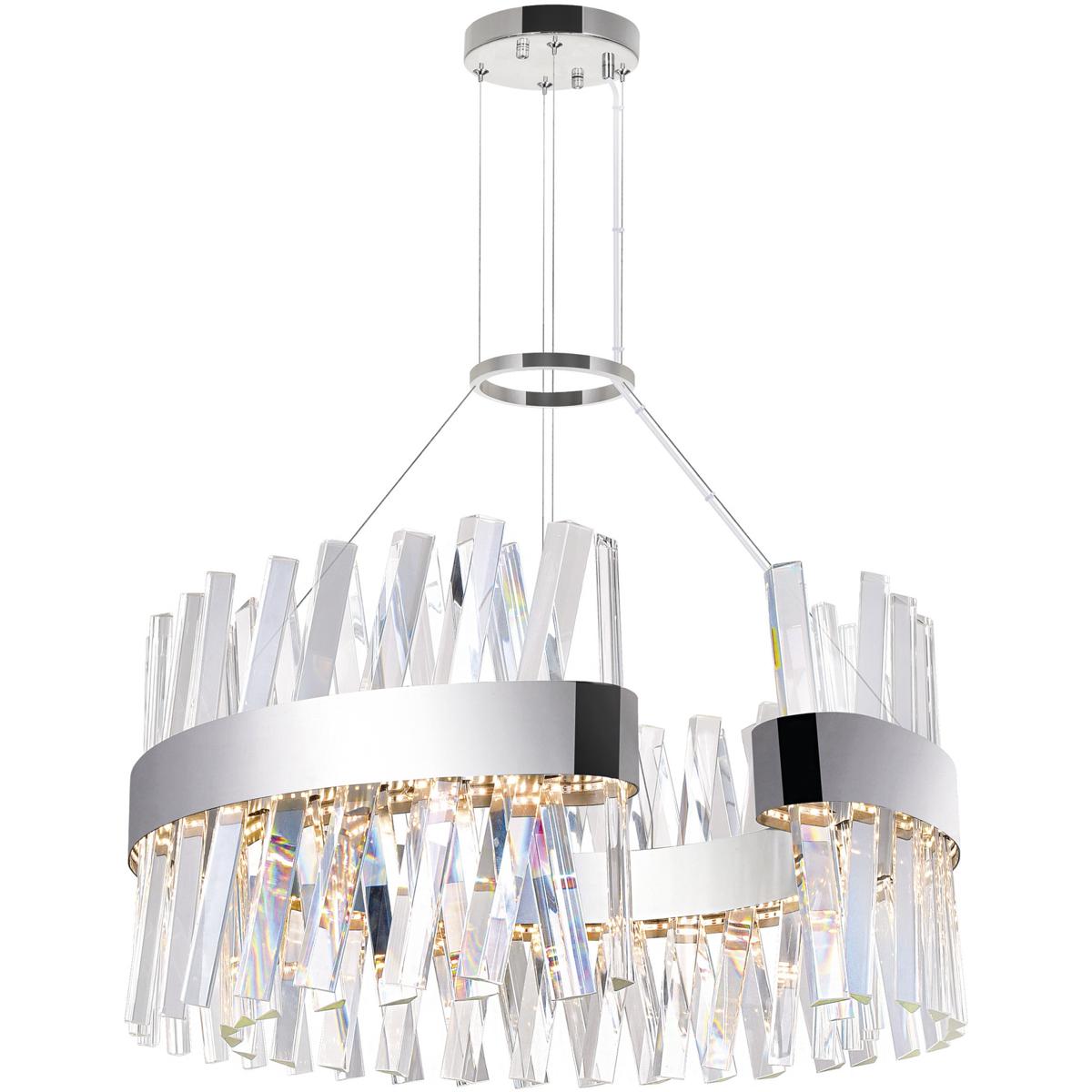 CWI Lighting 1220P24-601-C Glace LED 24 inch Chrome Chandelier Ceiling Light