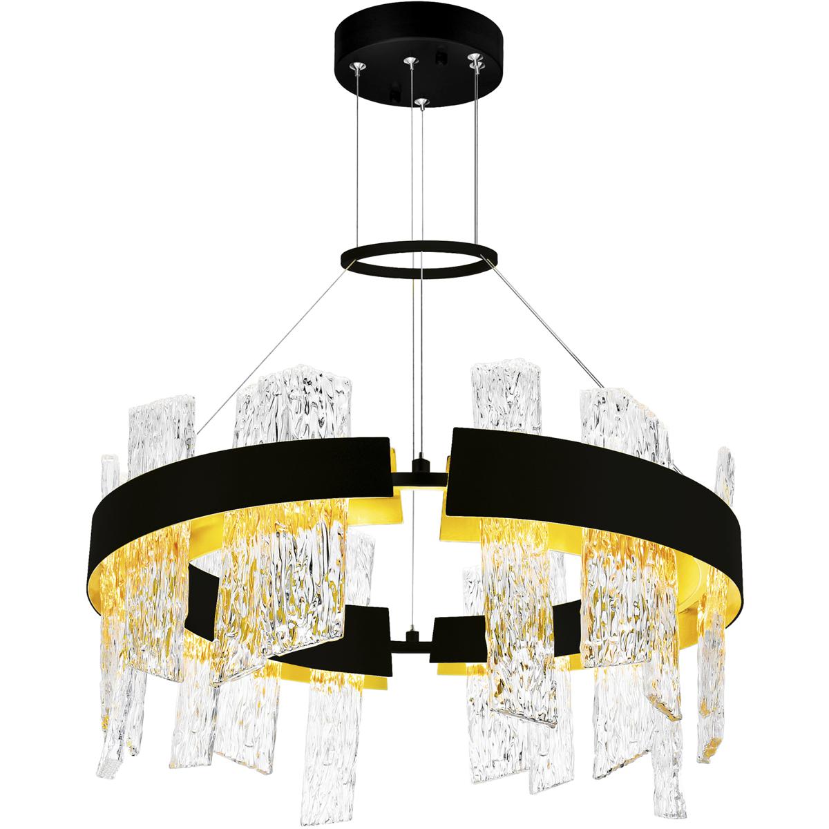 CWI Lighting 1246P24-101-A Guadiana LED 24 inch Black Chandelier Ceiling Light