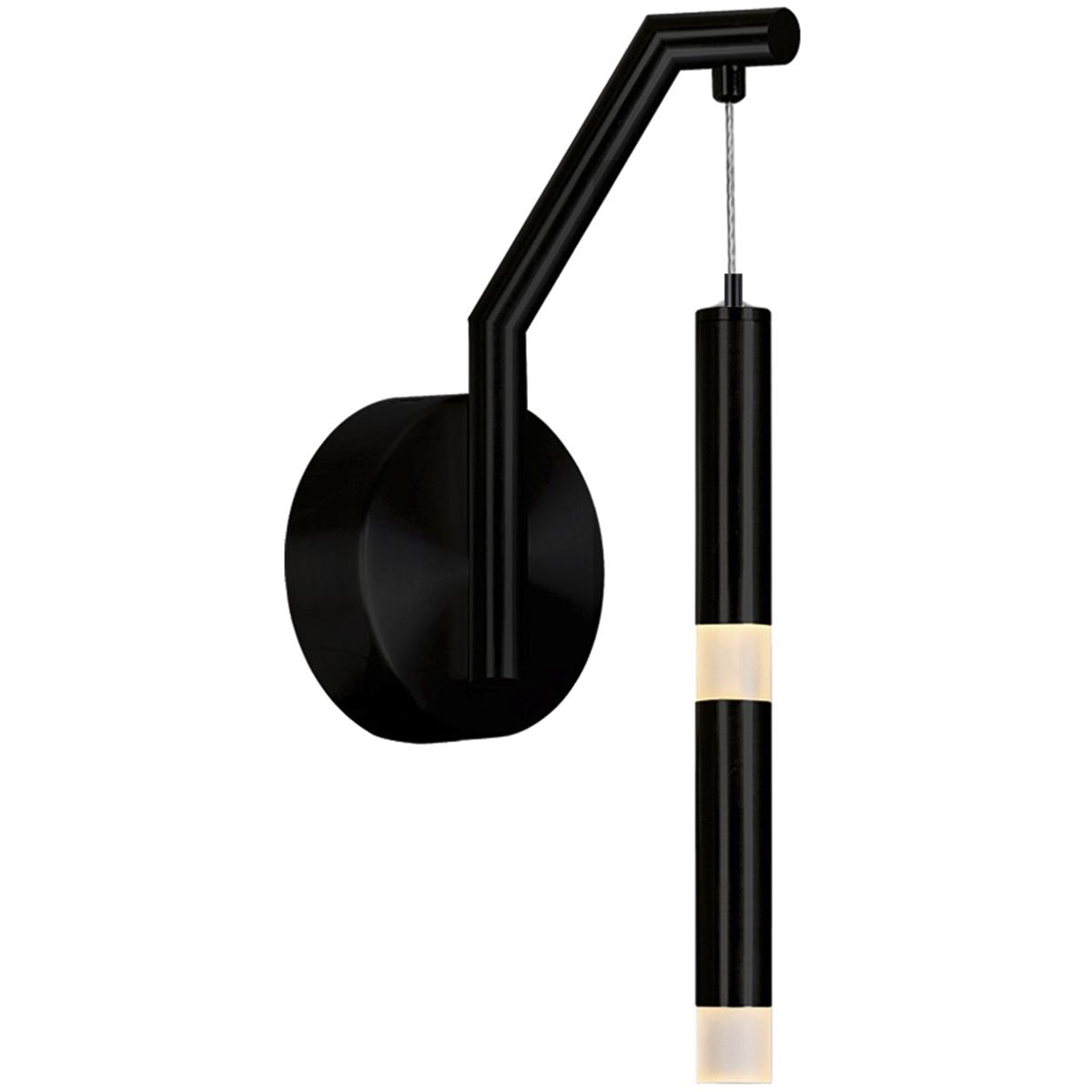 CWI Lighting 1262W5-1-101 Flute LED 6 inch Black Wall Sconce Wall Light