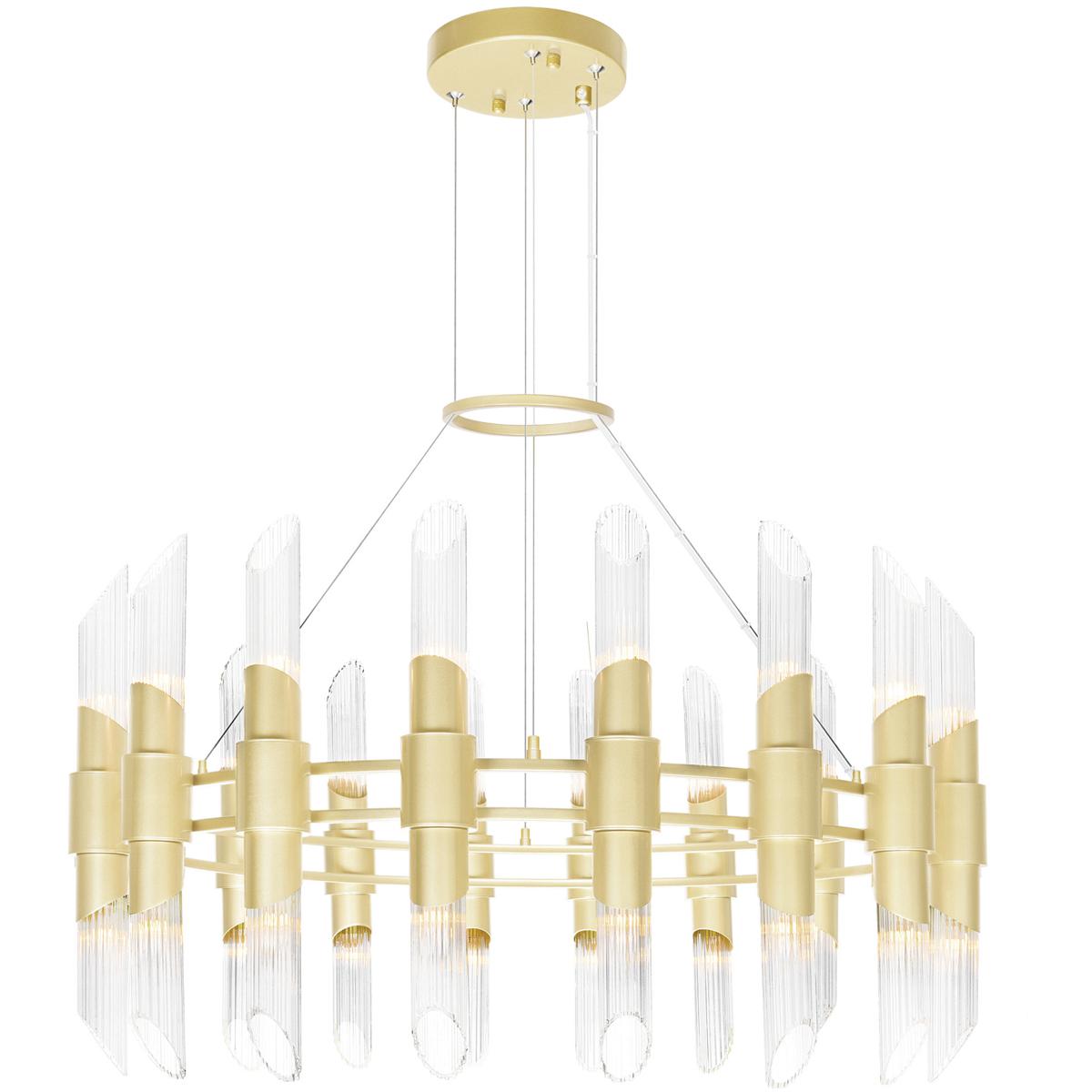 CWI Lighting 1269P4036602 Croissant 36 Light 40 inch Satin Gold Chandelier Ceiling Light