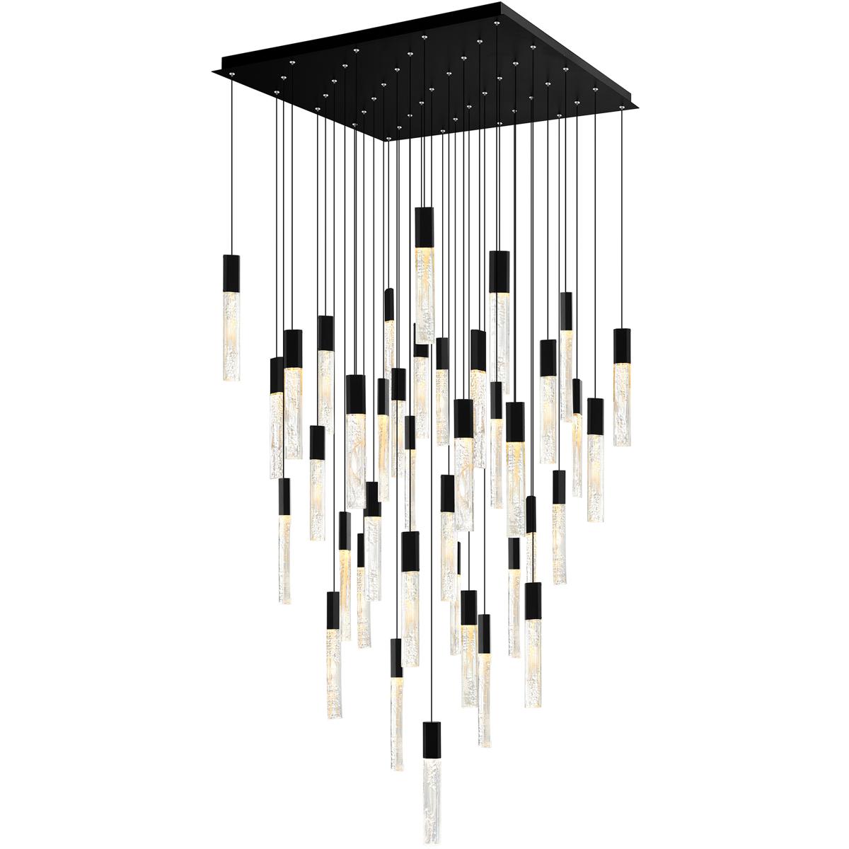 CWI Lighting 1589P36-41-101 Greta LED 36 inch Black Chandelier Ceiling Light