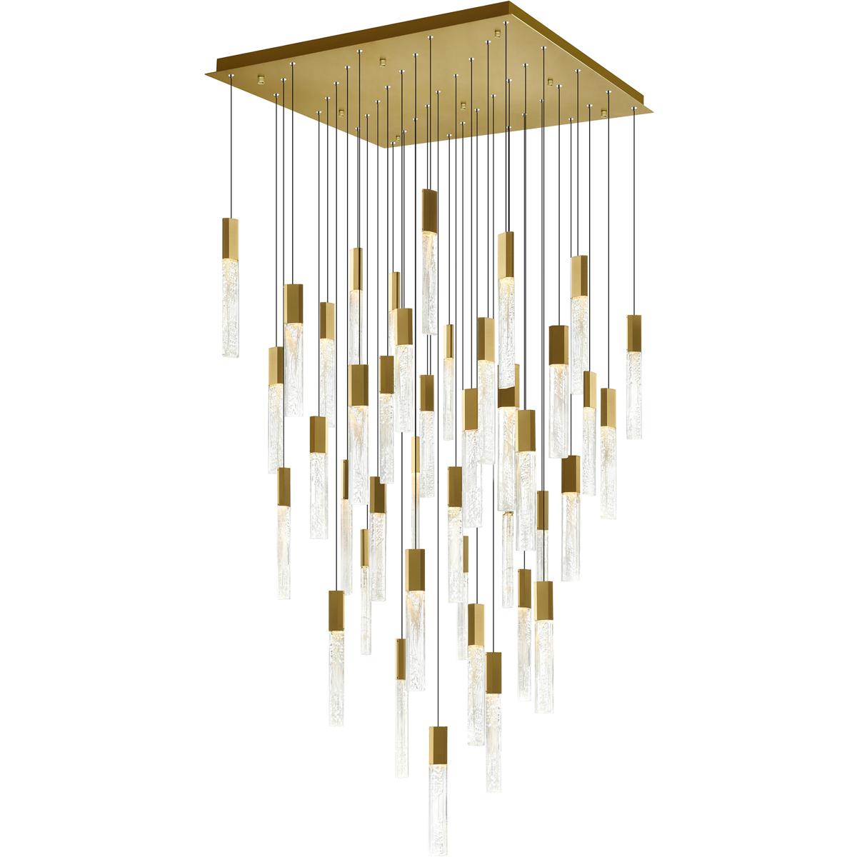 CWI Lighting 1589P36-41-624 Greta LED 36 inch Brass Chandelier Ceiling Light