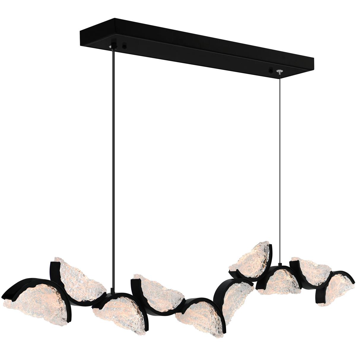 CWI Lighting 1715P70-10-101 Moon LED 70 inch Black Chandelier Ceiling Light