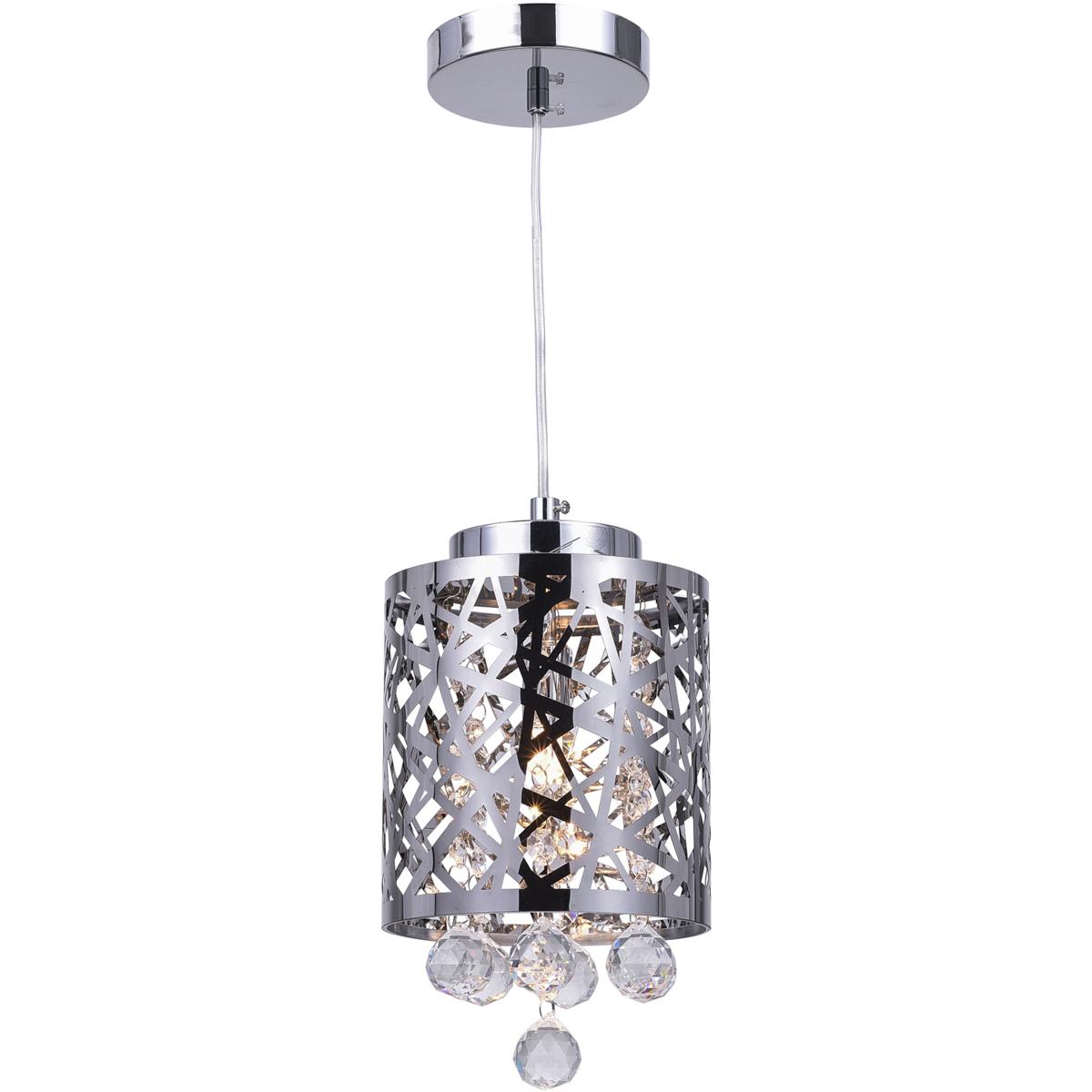 CWI Lighting 5008P6ST Eternity 1 Light 6 inch Chrome Drum Shade Mini Pendant Ceiling Light