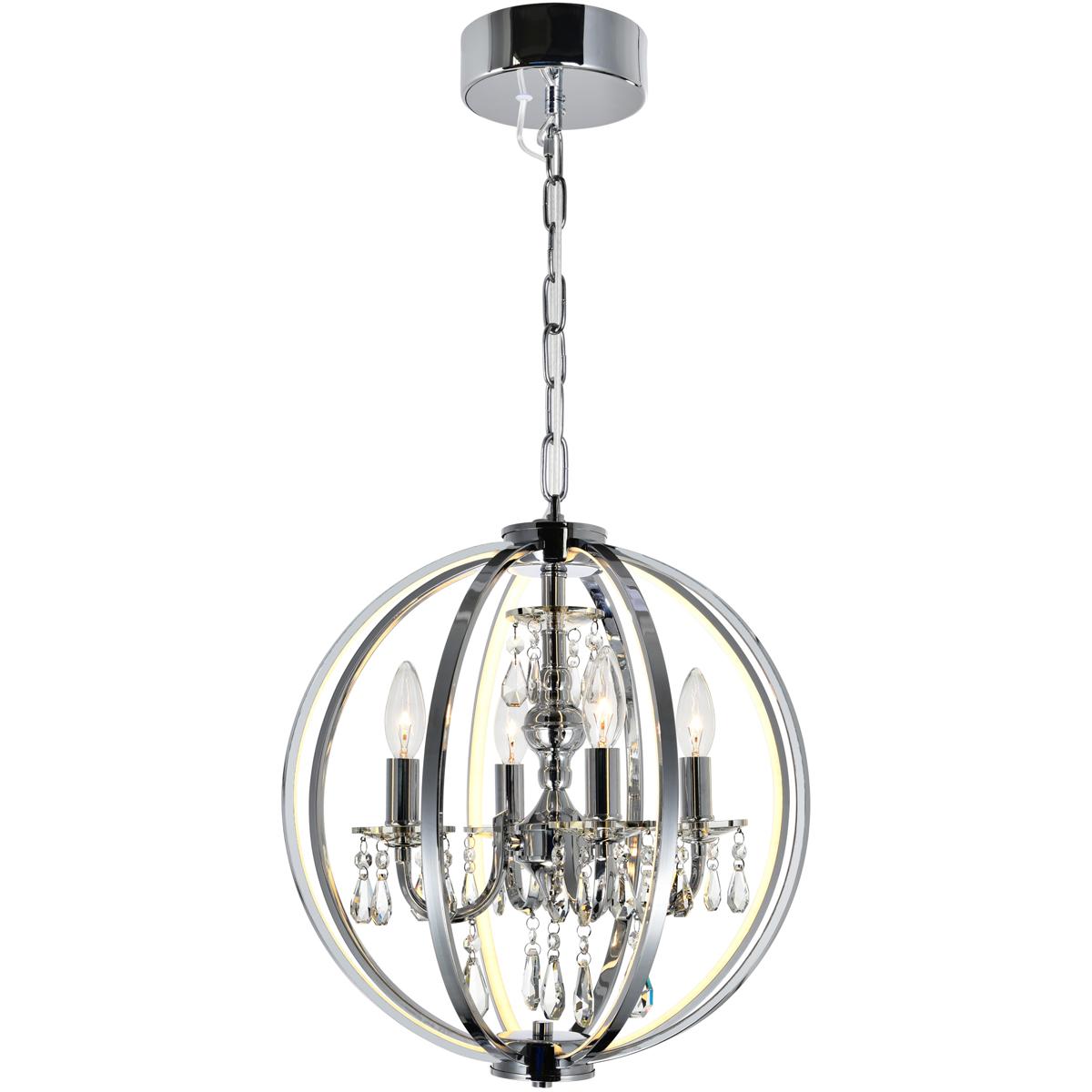CWI Lighting 5025P16C-4 Abia LED 16 inch Chrome Up Chandelier Ceiling Light