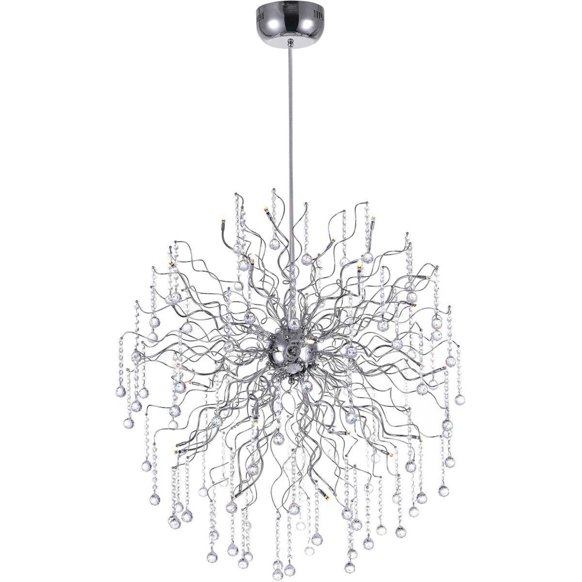 CWI Lighting 5066P35C Cherry Blossom LED 35 inch Chrome Chandelier Ceiling Light