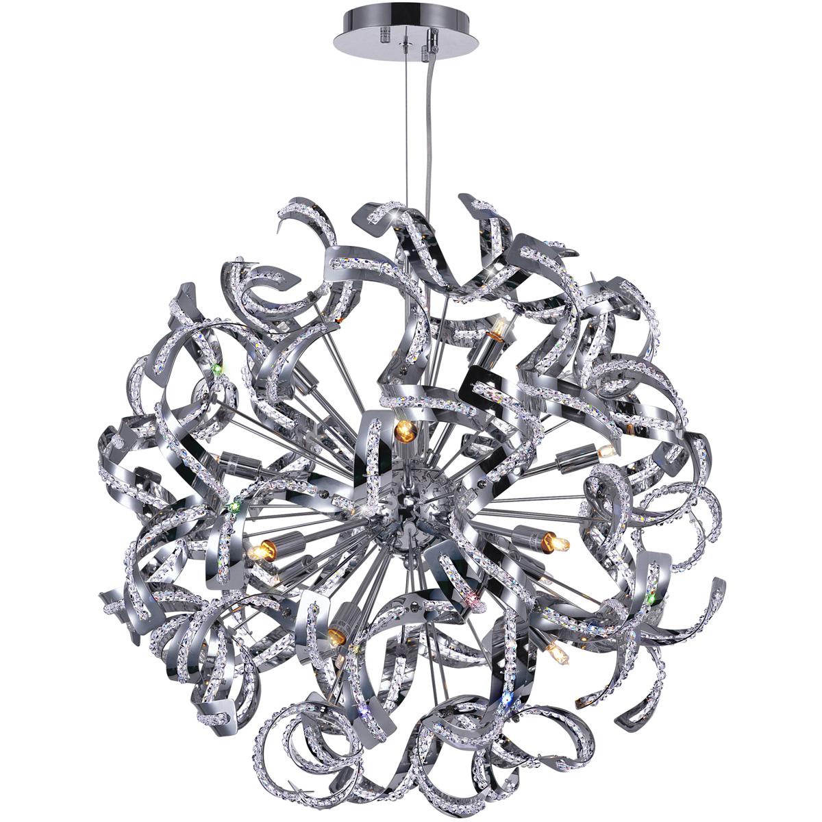 CWI Lighting 5067P22C Swivel 14 Light 22 inch Chrome Chandelier Ceiling Light