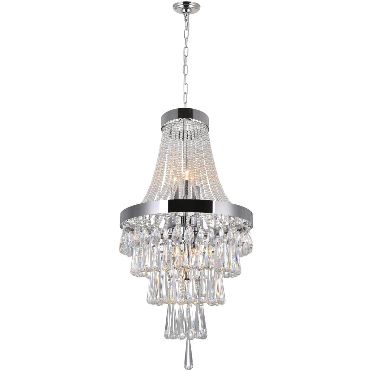 CWI Lighting 5078P16C Vast 6 Light 16 inch Chrome Chandelier Ceiling Light