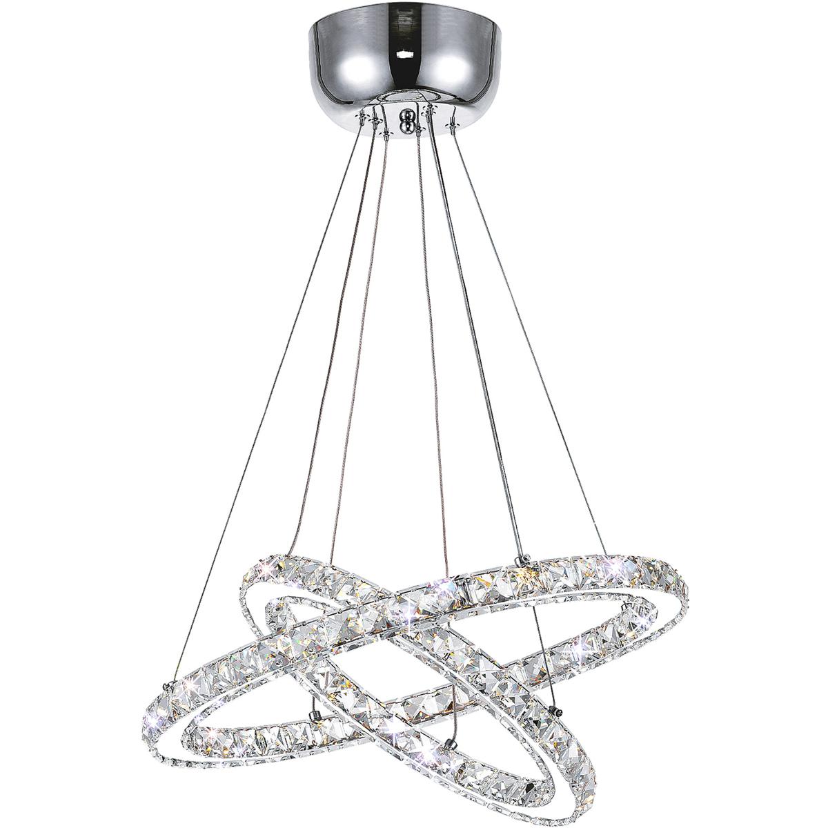 CWI Lighting 5080P20ST-2R Ring LED 20 inch Chrome Chandelier Ceiling Light