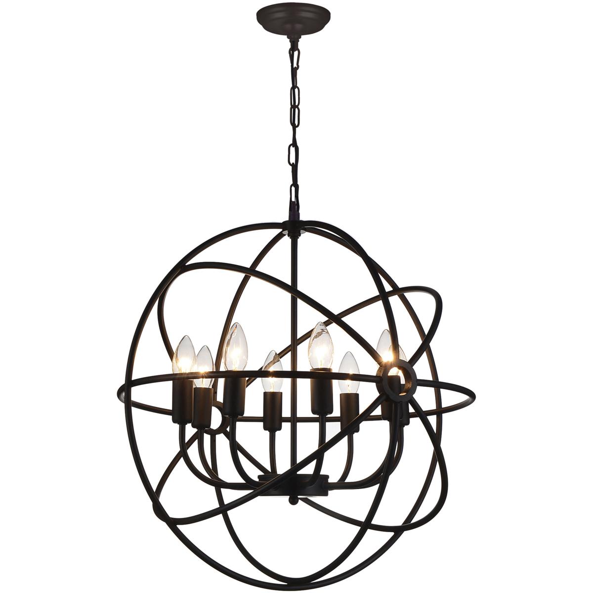 CWI Lighting 5464P22DB-8 Arza 8 Light 22 inch Brown Up Chandelier Ceiling Light