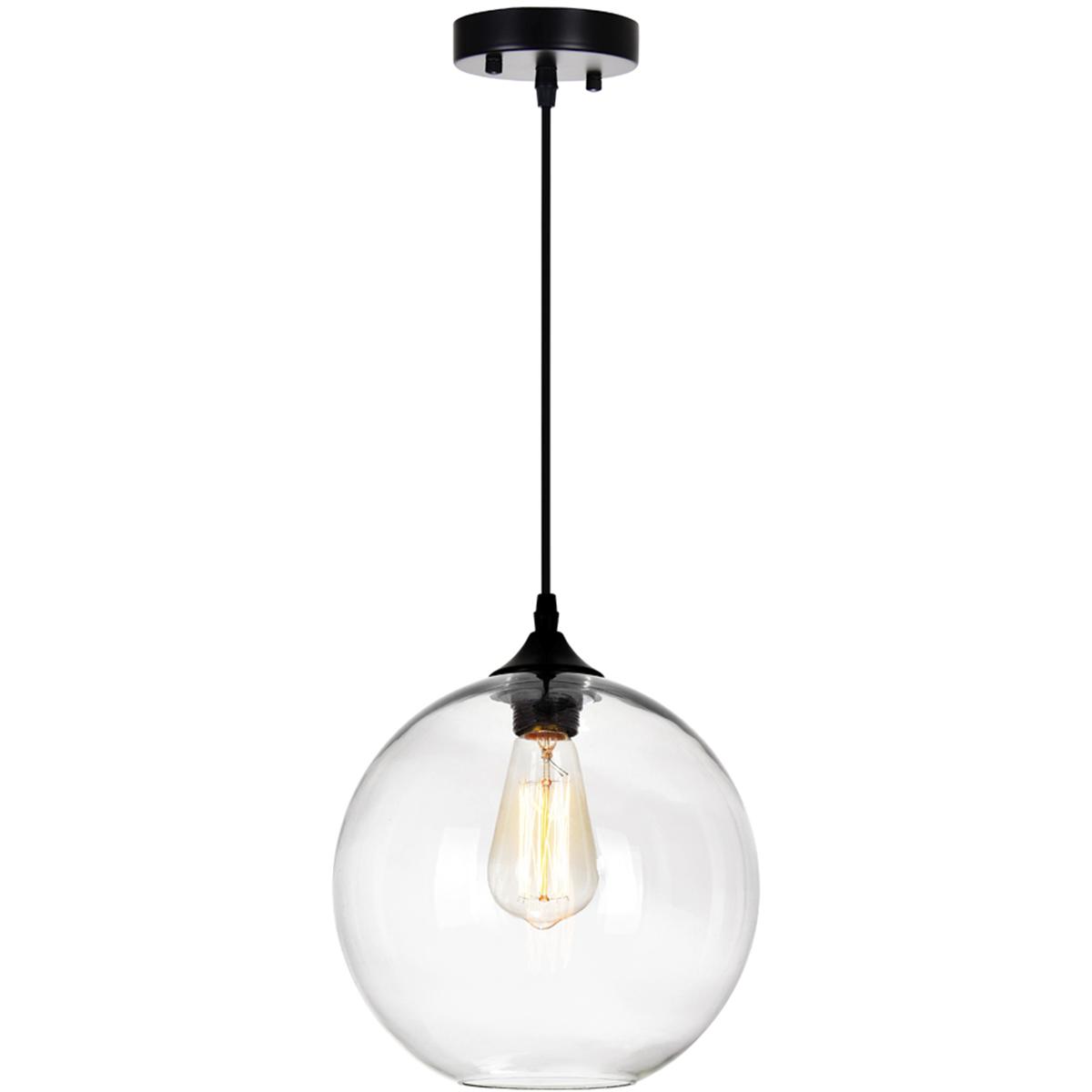 CWI Lighting 5553P10-CLEAR Glass 1 Light 10 inch Black Down Mini Pendant Ceiling Light in Clear
