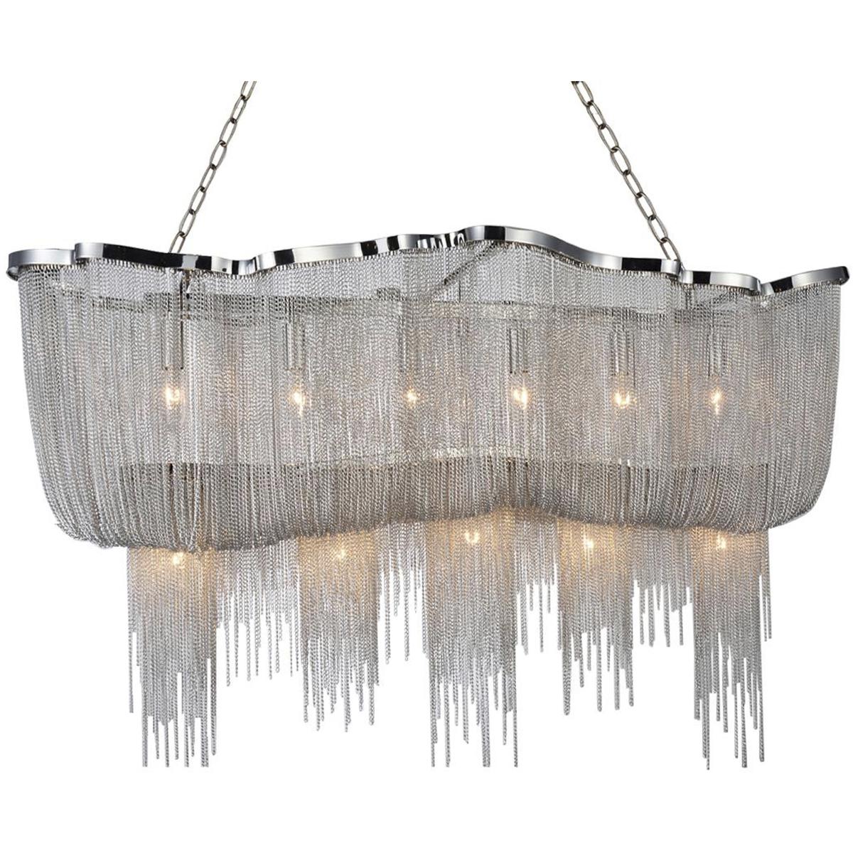 CWI Lighting 5654P55C-RC Secca 13 Light 18 inch Chrome Down Chandelier Ceiling Light