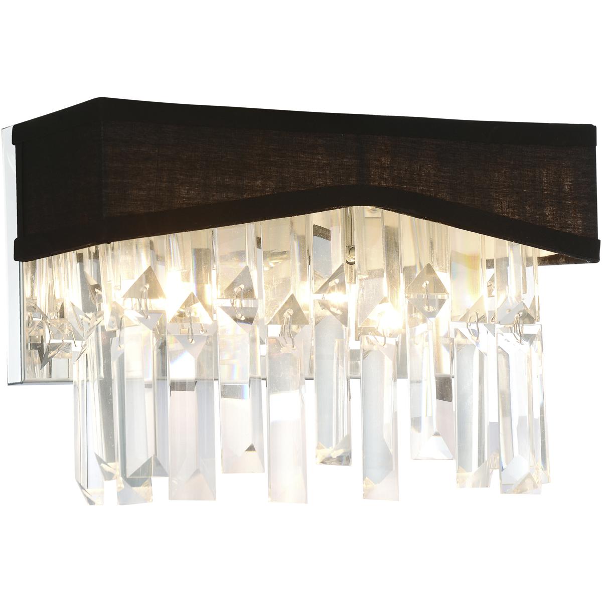 CWI Lighting 5674W10C-B Havely 2 Light 5 inch Chrome Wall Light in Black