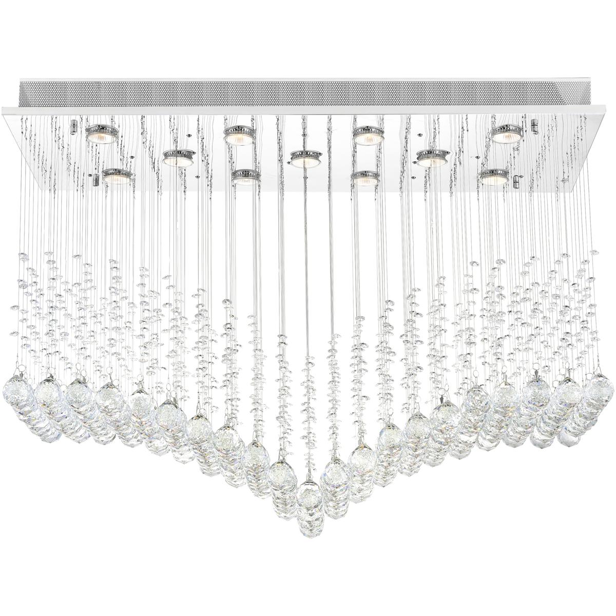 CWI Lighting 6610C36C Twinkle 11 Light 17 inch Chrome Flush Mount Ceiling Light