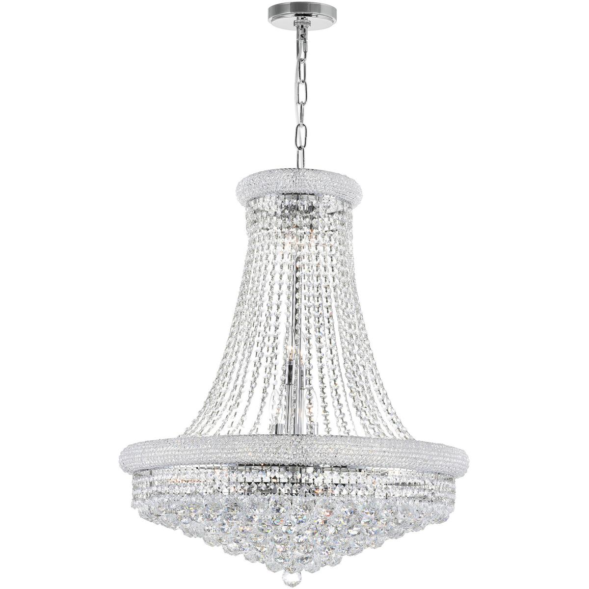 CWI Lighting 8001P28C Empire 18 Light 28 inch Chrome Down Chandelier Ceiling Light