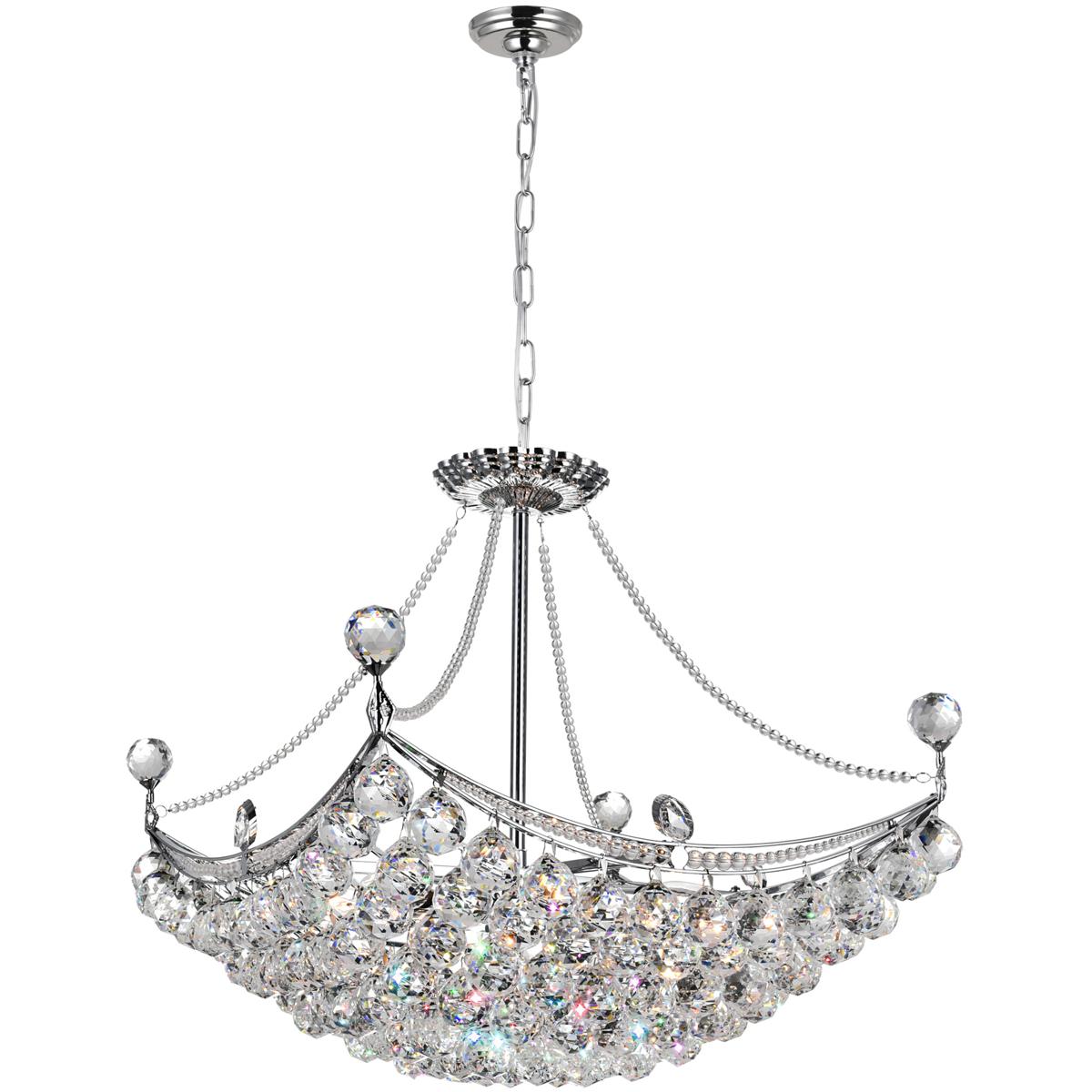 CWI Lighting 8041P20C-S Jasmine 8 Light 20 inch Chrome Down Chandelier Ceiling Light