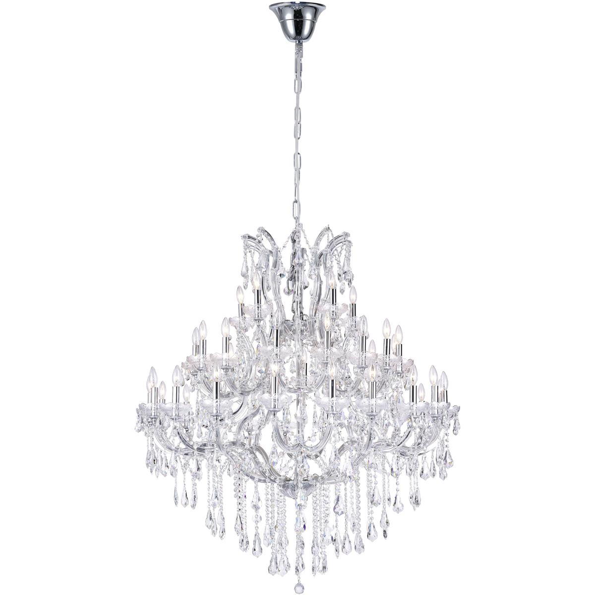 CWI Lighting 8318P50C41 CLEARB Maria Theresa 41 Light 50 inch Chrome Up Chandelier Ceiling Light
