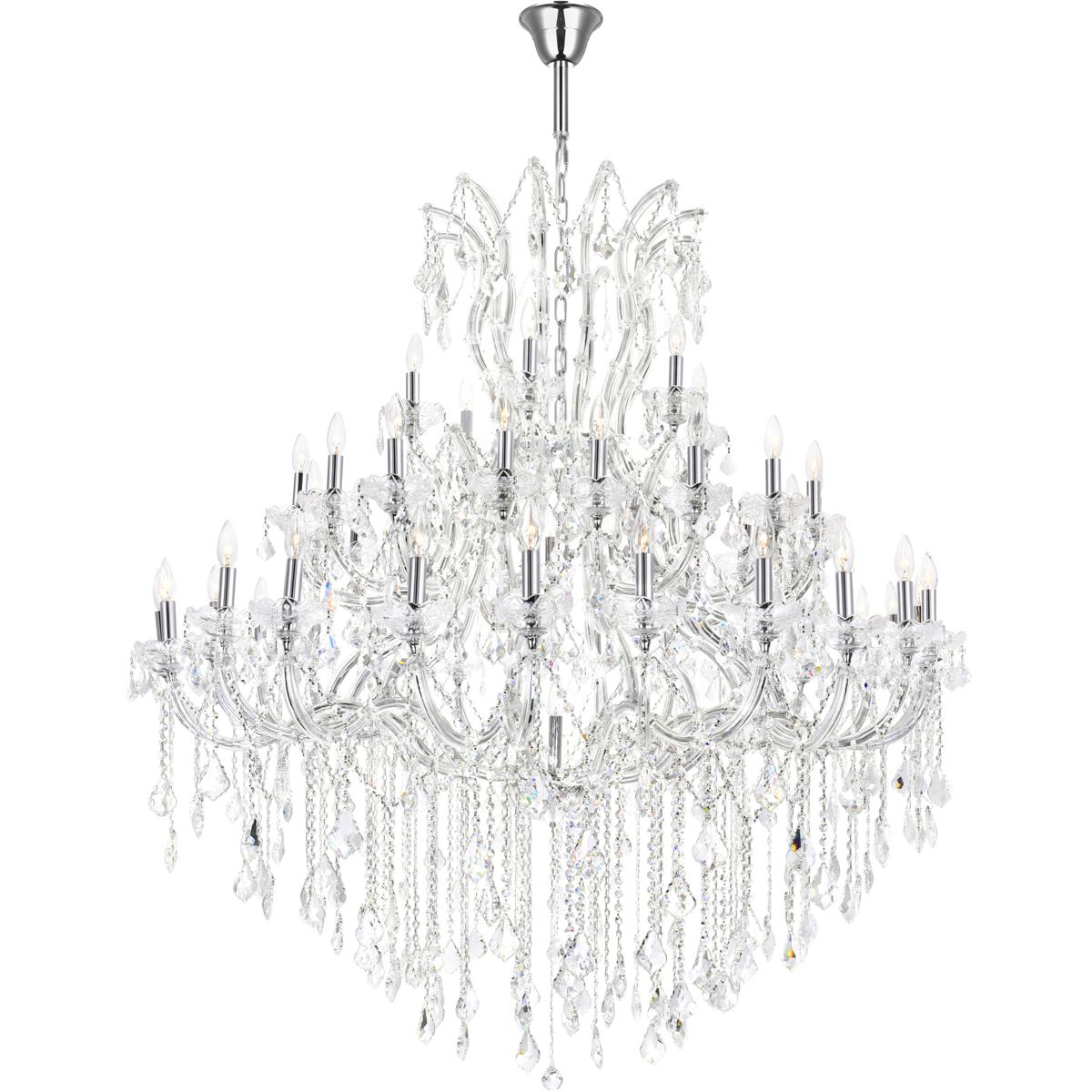 CWI Lighting 8318P60C-49 (CLEAR)-A Maria Theresa 49 Light 60 inch Chrome Up Chandelier Ceiling Light