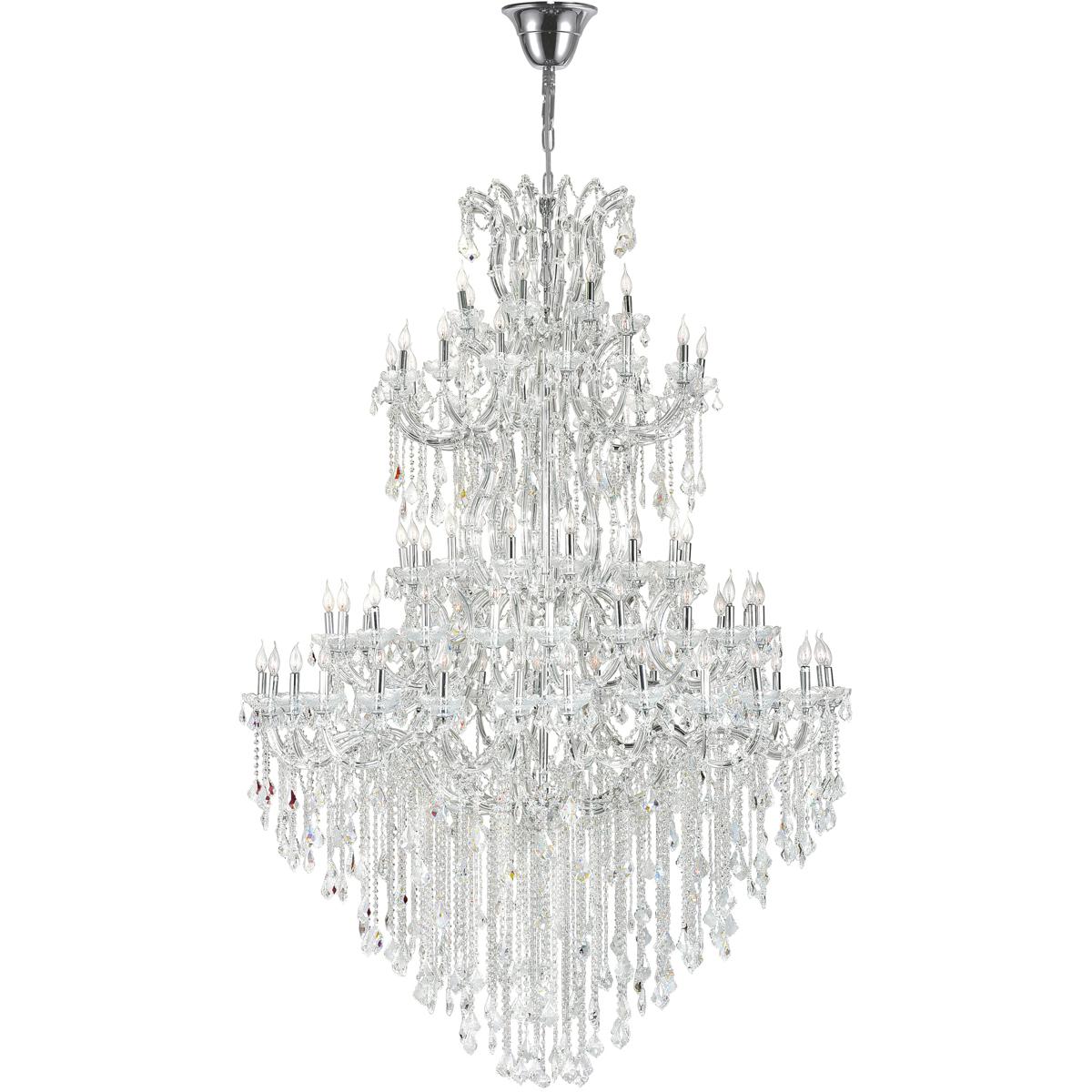 CWI Lighting 8318P70C-84 (CLEAR)-A Maria Theresa 84 Light 70 inch Chrome Up Chandelier Ceiling Light