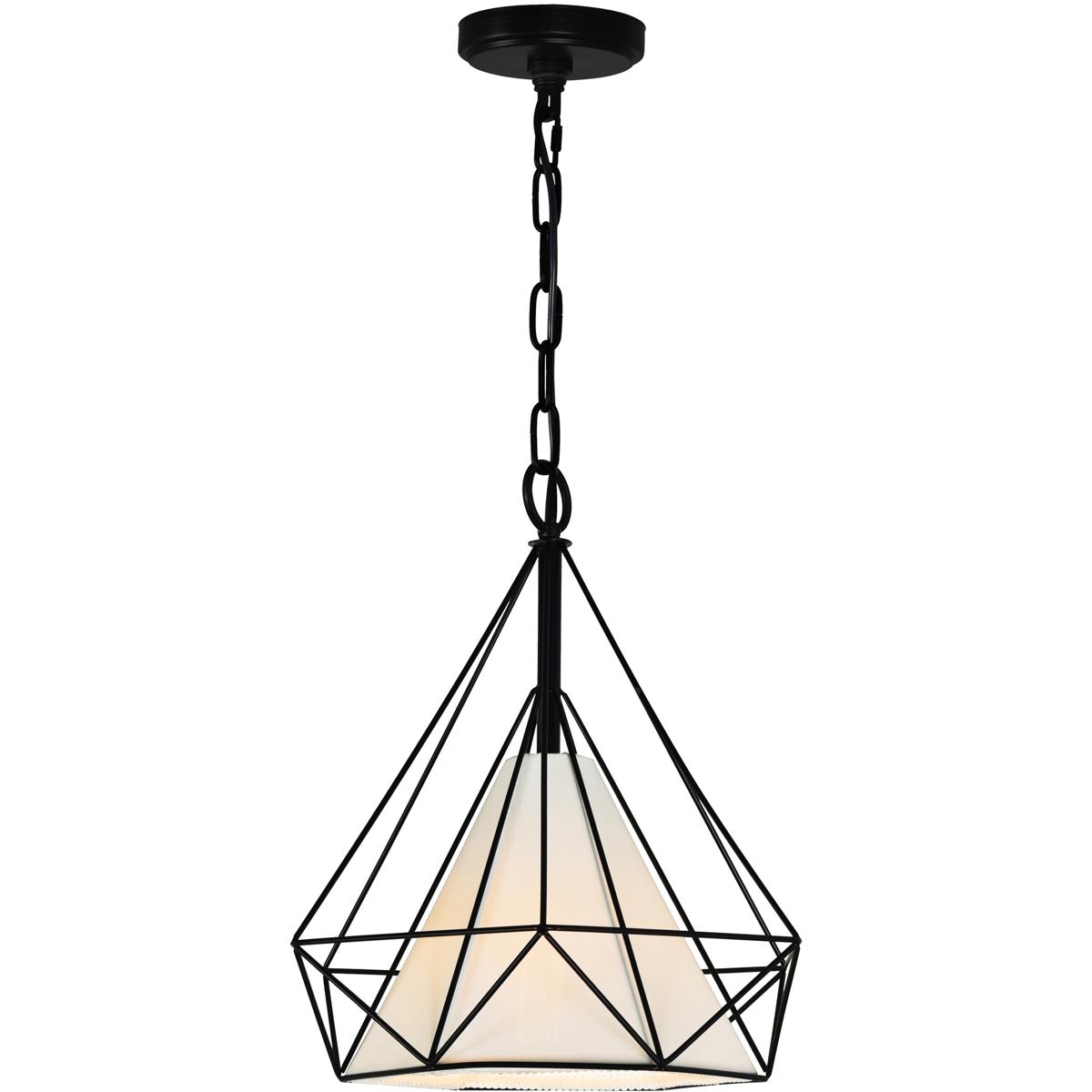 CWI Lighting 9600P15-1-101 Diamond 1 Light 15 inch Black Down Pendant Ceiling Light