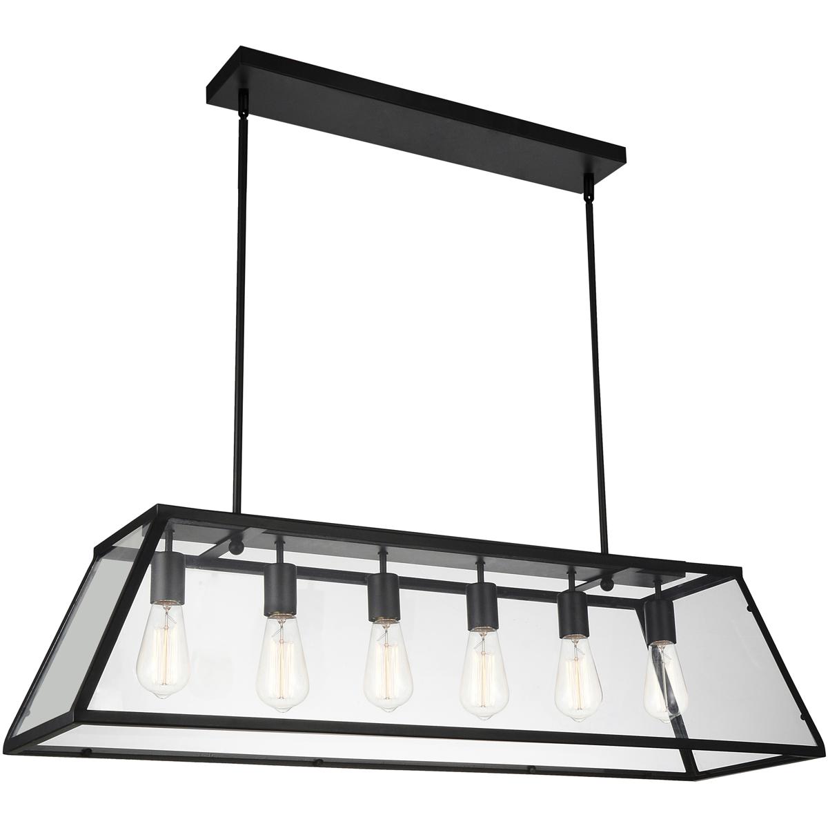 CWI Lighting 9601P42-6-101 Alyson 6 Light 42 inch Black Island/Pool Table Light Ceiling Light