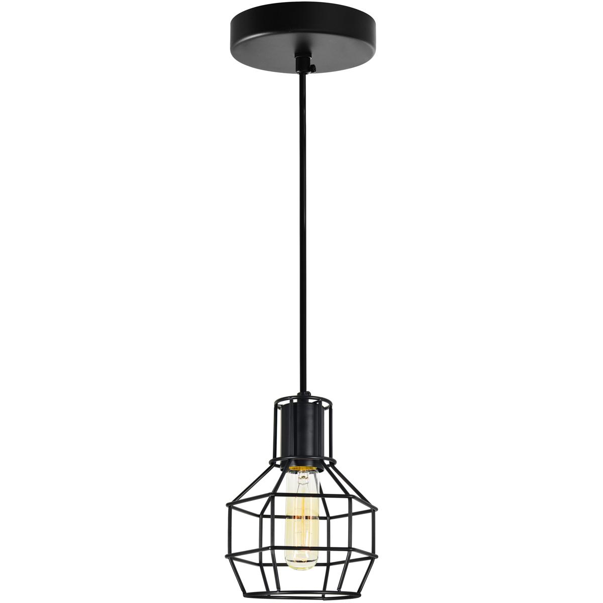 CWI Lighting 9608P6-1-101 Secure 1 Light 6 inch Black Down Mini Pendant Ceiling Light