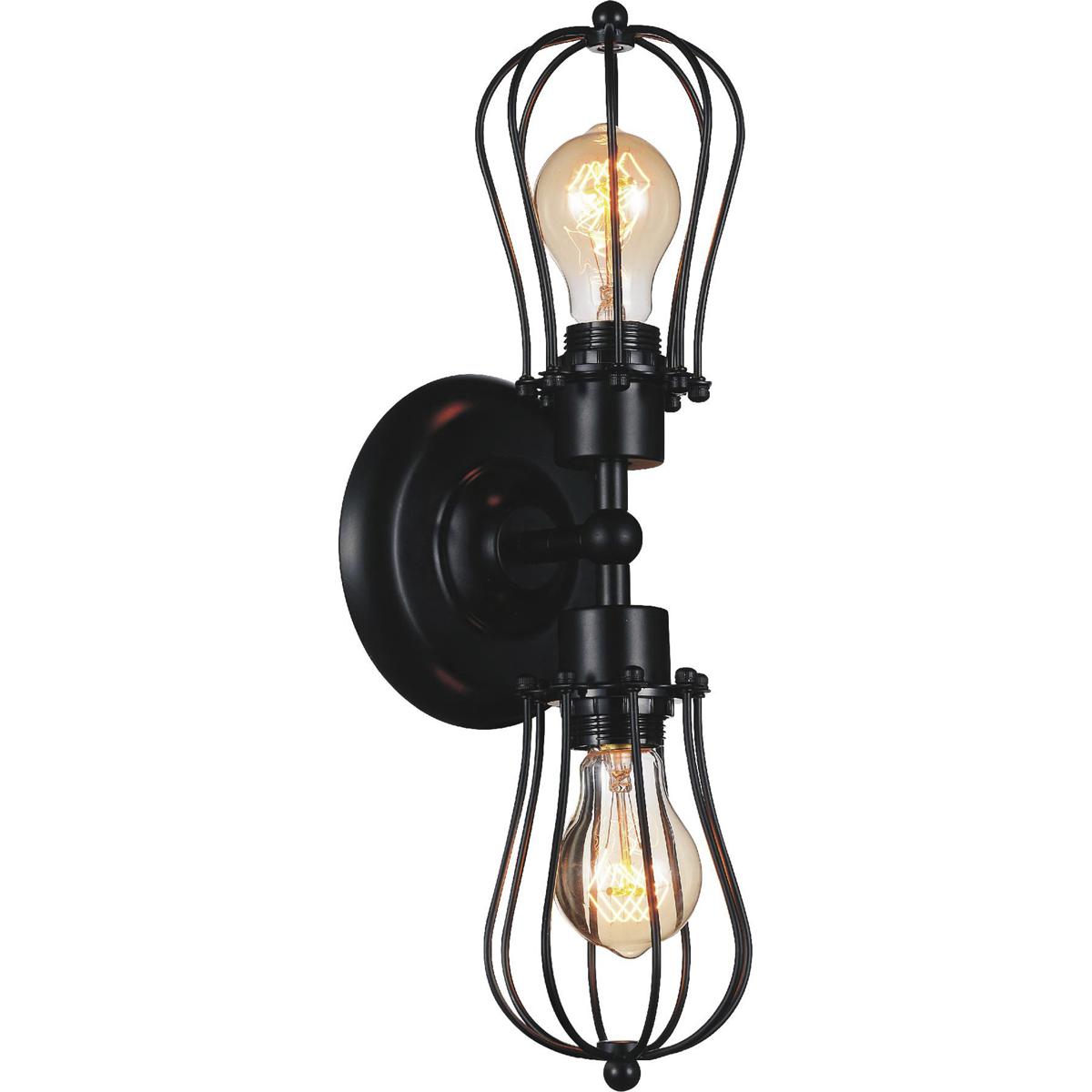 CWI Lighting 9610W6-2-101 Tomaso 2 Light 5 inch Black Wall Light