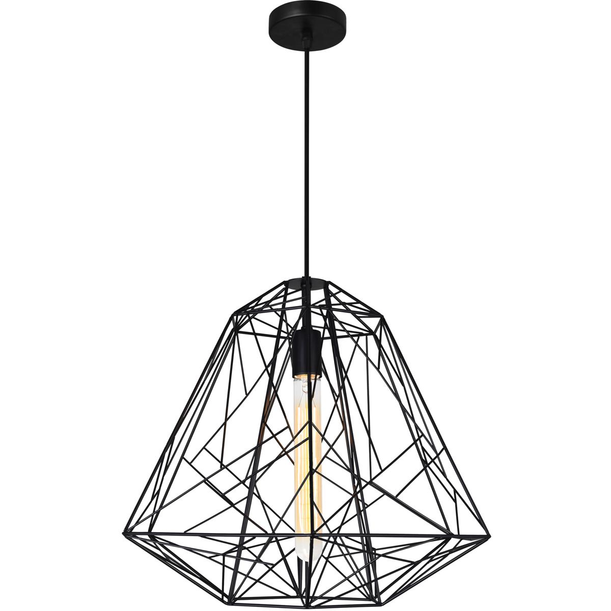CWI Lighting 9625P20-1-101 Bagheera 1 Light 20 inch Black Down Pendant Ceiling Light