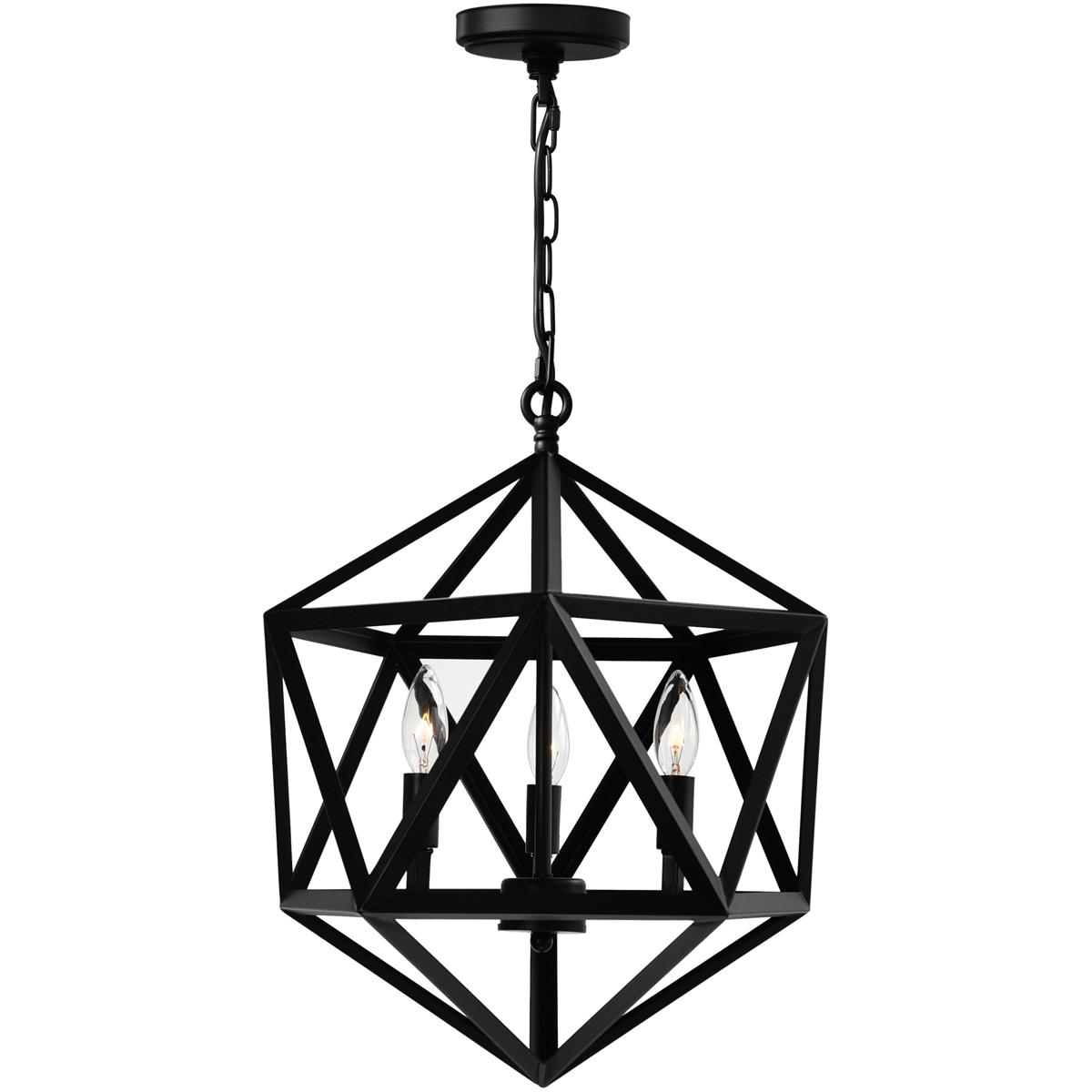 CWI Lighting 9641P17-3-101 Amazon 3 Light 17 inch Black Up Pendant Ceiling Light