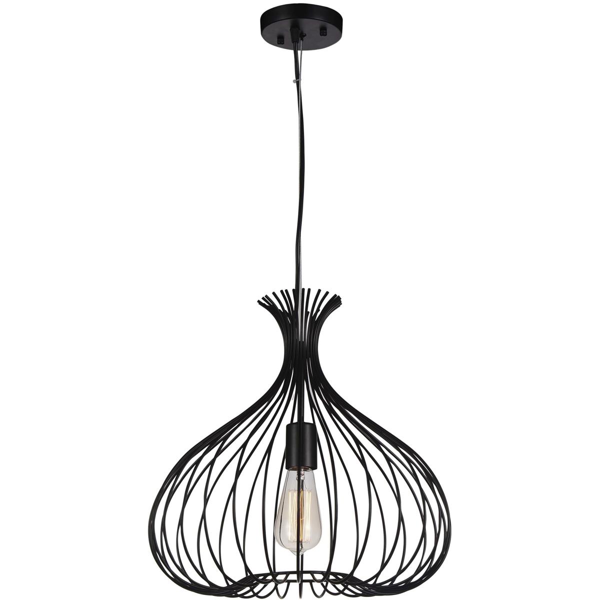 CWI Lighting 9650P16-1-101 Darleen 1 Light 16 inch Black Down Pendant Ceiling Light